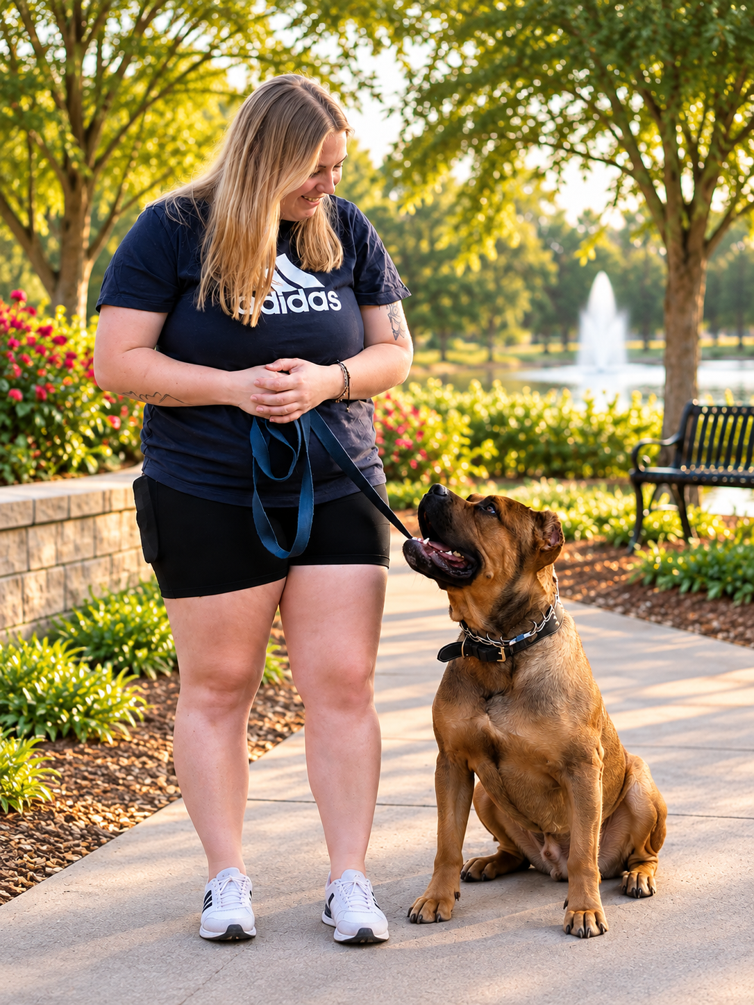 MMK9 trainer working with a dog during an outdoor training session